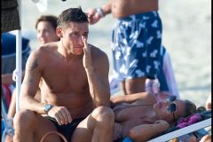 Francesco Totti e l'ex moglie Ilary Blasi in spiaggia
