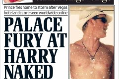 Principe Harry a petto nudo sulla copertina di un tabloid