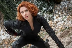 Scarlett Johansson e l'iconica tuta nera di Vedova Nera