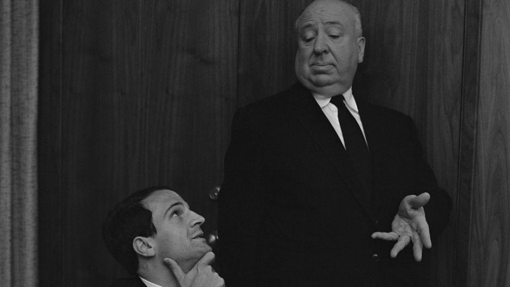 Una celebre immagine di François Truffaut e Alfred Hitchcock