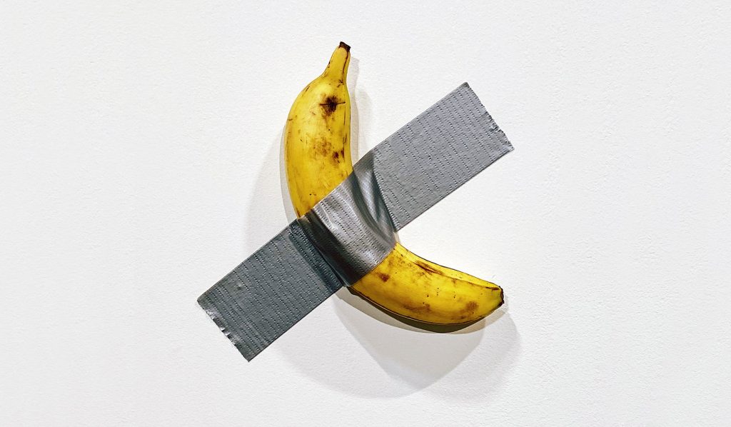 Banana appesa al muro di Cattelan