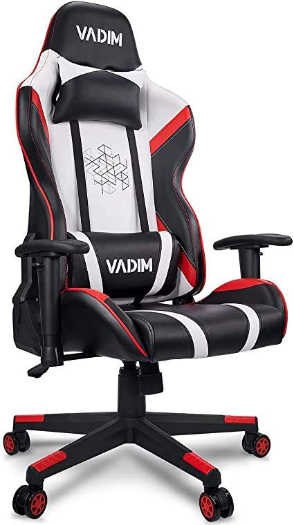 VADIM Blue Racing ergonomica con cuscino e cuscino Sedia da gaming per ufficio domestico 