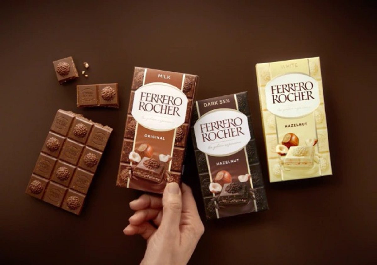 Tavolette di cioccolato Ferrero Rocher 