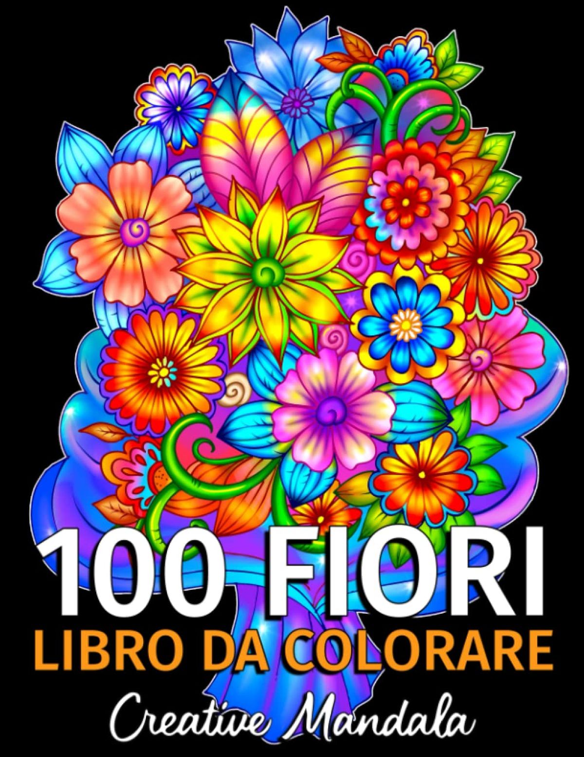 100 fiori, libro da colorare per adulti