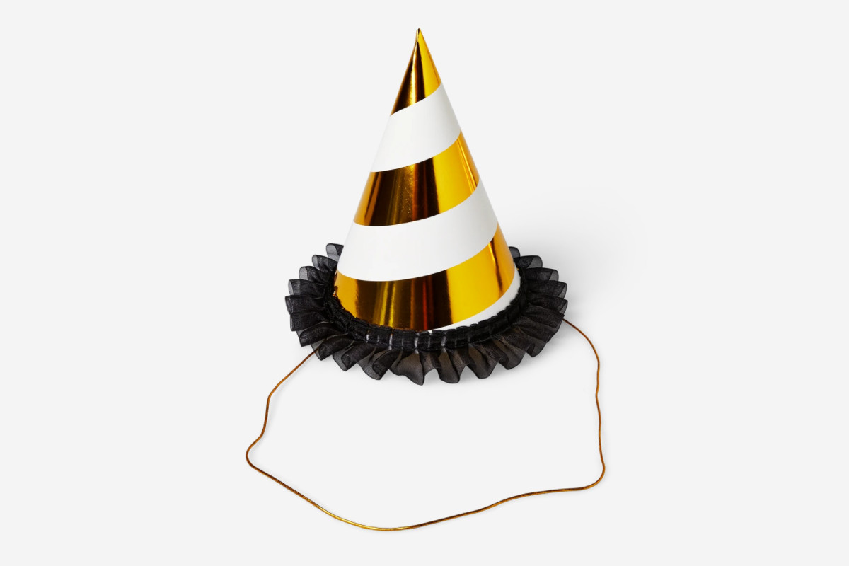 Cappellino di Capodanno oro e bianco