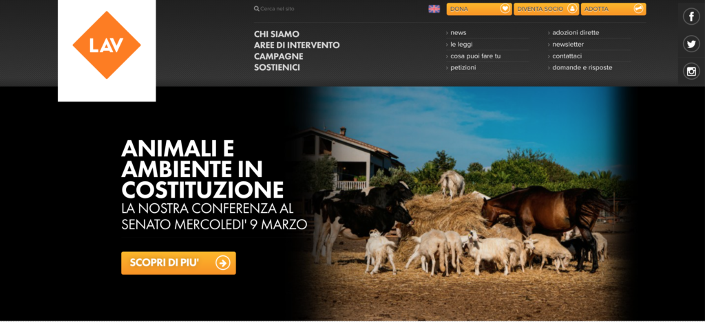 Homepage di LAV Italia