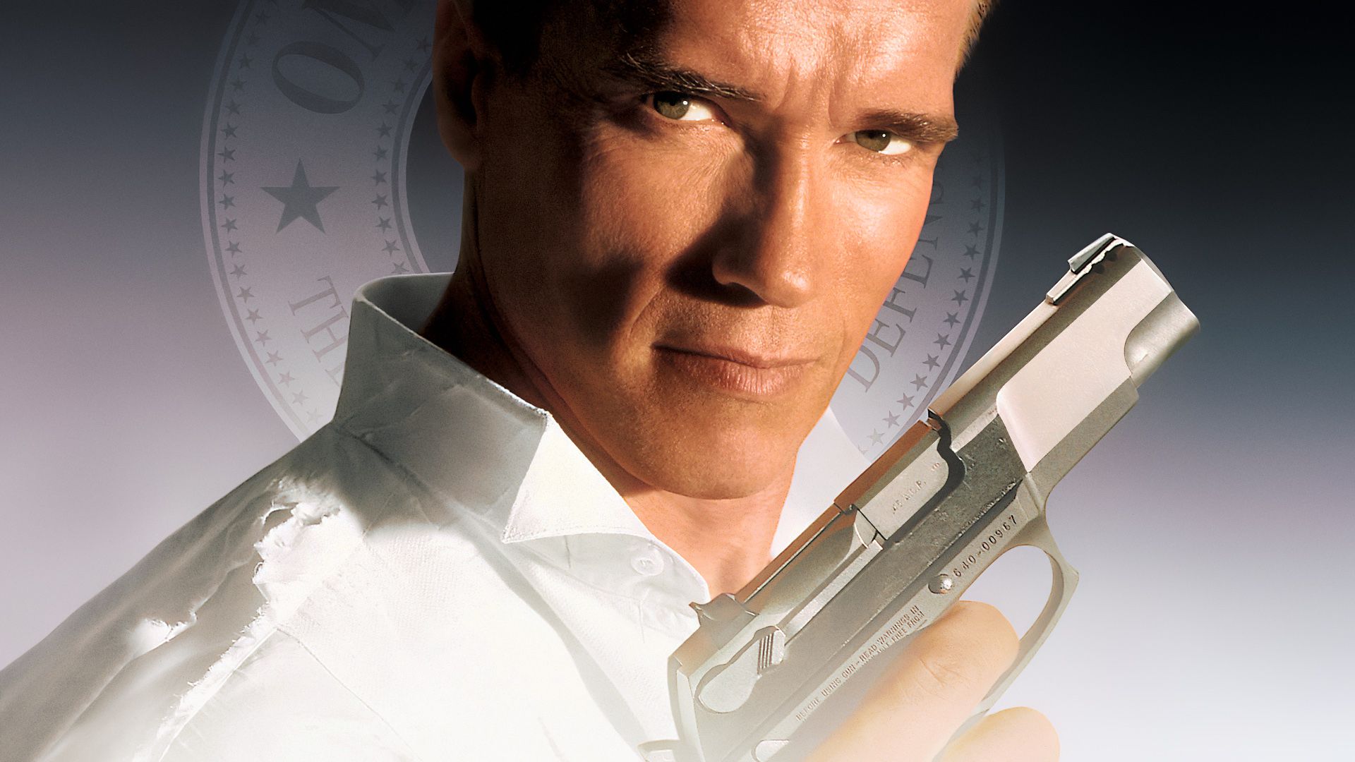 Arnold Schwarzenegger in una foto promozionale di True Lies