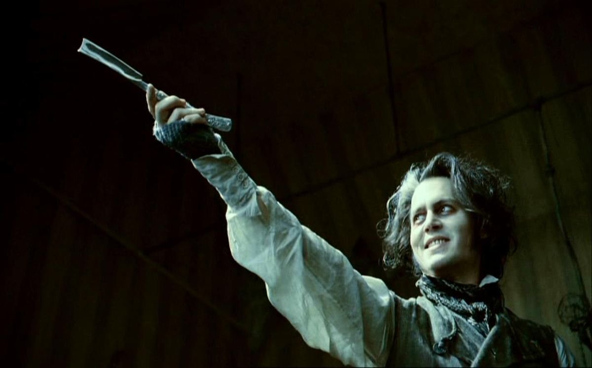 Johnny Depp nel film Sweeney Todd