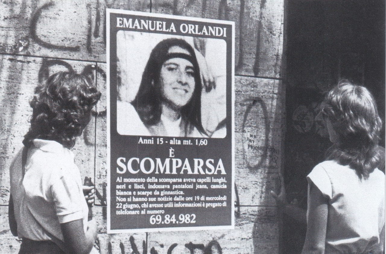 Il manifesto della sparizione di Emanuela Orlandi