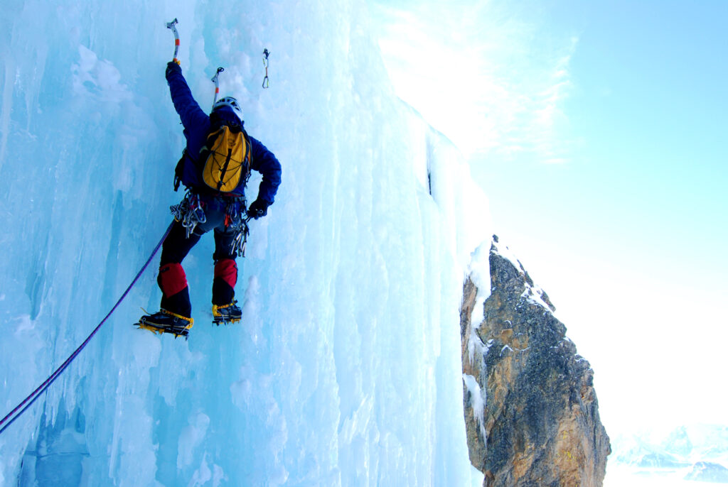 attività di ice climbing