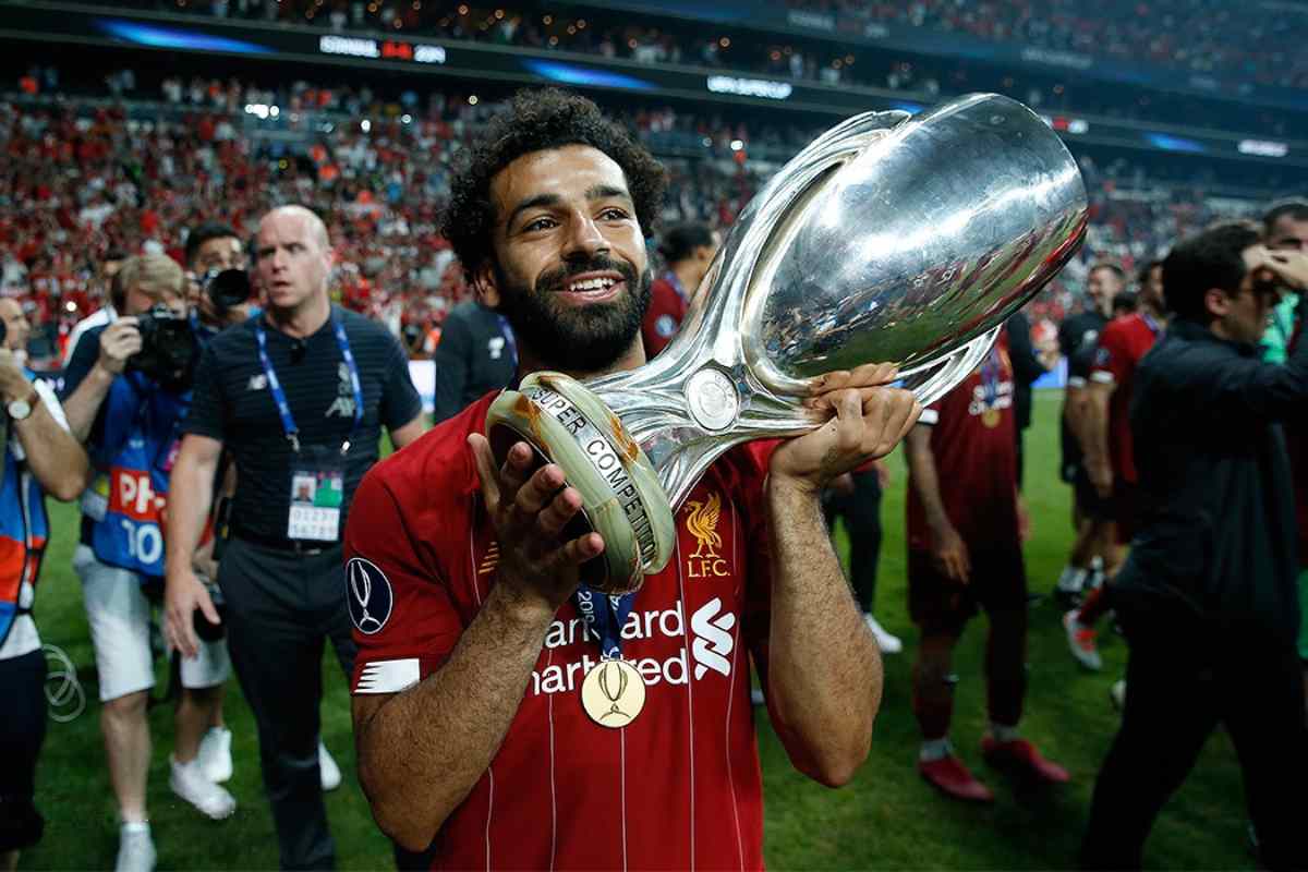 Salah in uno dei tanti trionfi con il Liverpool