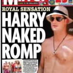Principe Harry a torso nudo e con gli occhiali da sole