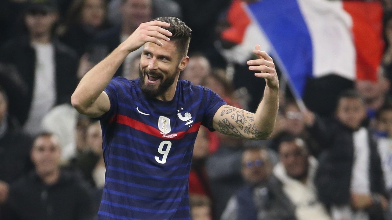 Il giocatore francese Olivier Giroud 