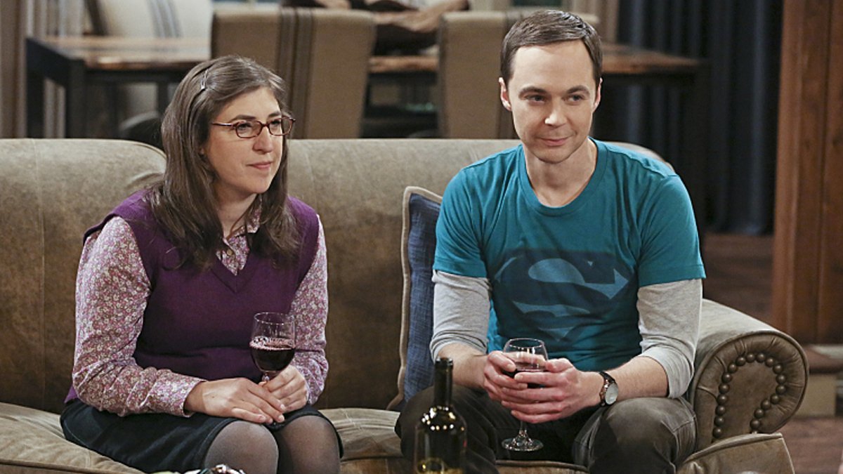 Sheldon e Amy in una scena di The Big Bang Theory