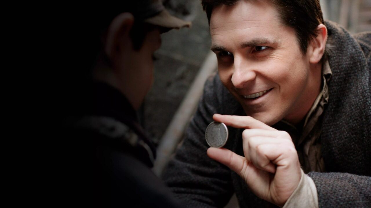 Primo piano di Christian Bale in The Prestige
