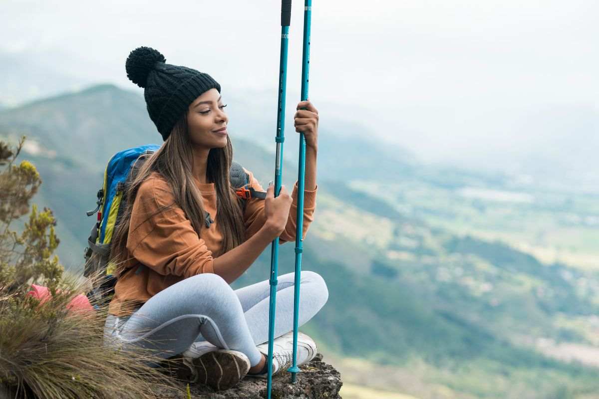 Pausa durante una passeggiata nel bosco